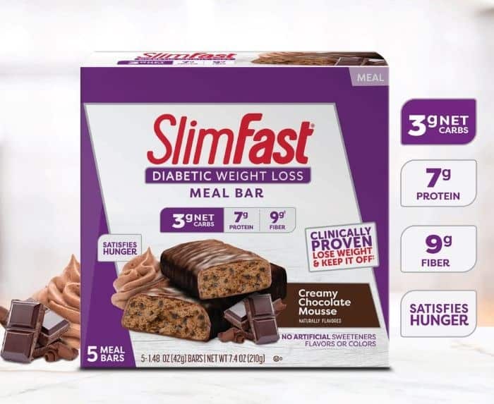SlimFast Diabetic Weight Loss Meal Bars