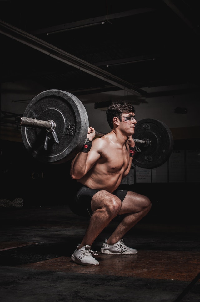 bodybuilder lifting weight