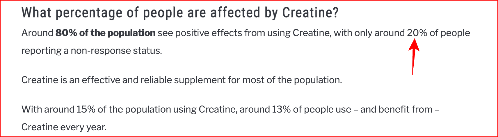 Creatine effects on users