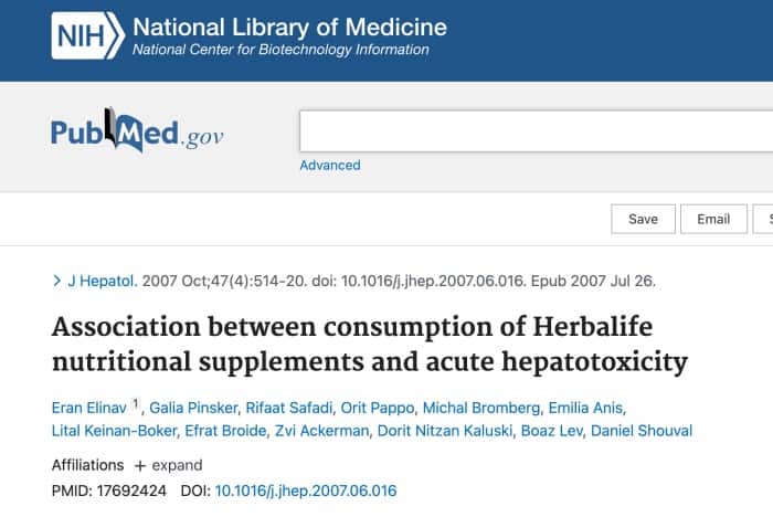 Herbalife and hepatoxicity