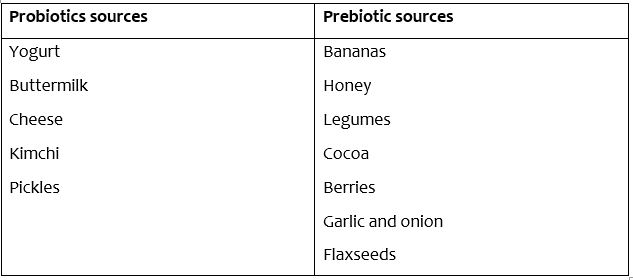 pro & prebiotic sources