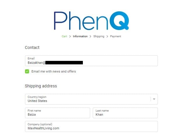 PhenQ shipping details